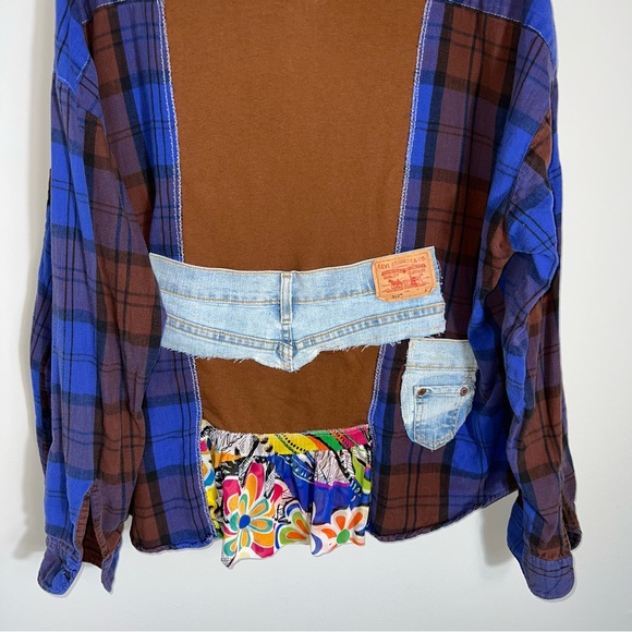 Handmade Upcycled Art To Wear Top Tunic-Patchwork-Boho-One Size - Picture 7 of 8